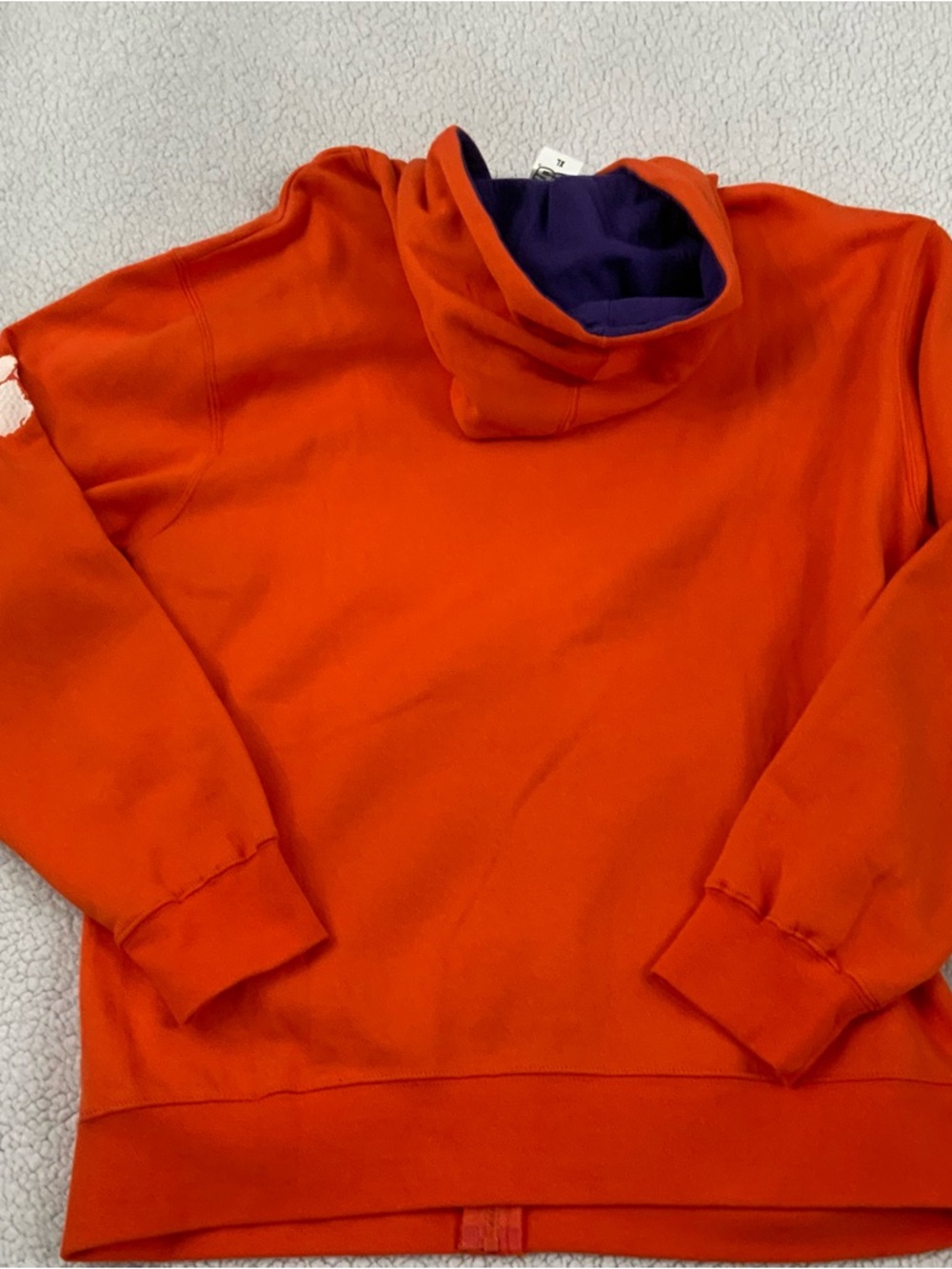e5 Clemson Tigers Full Zip Jacket Hoodie Pockets Men’s XL NCAA Orange Purple New - Picture 8 of 11